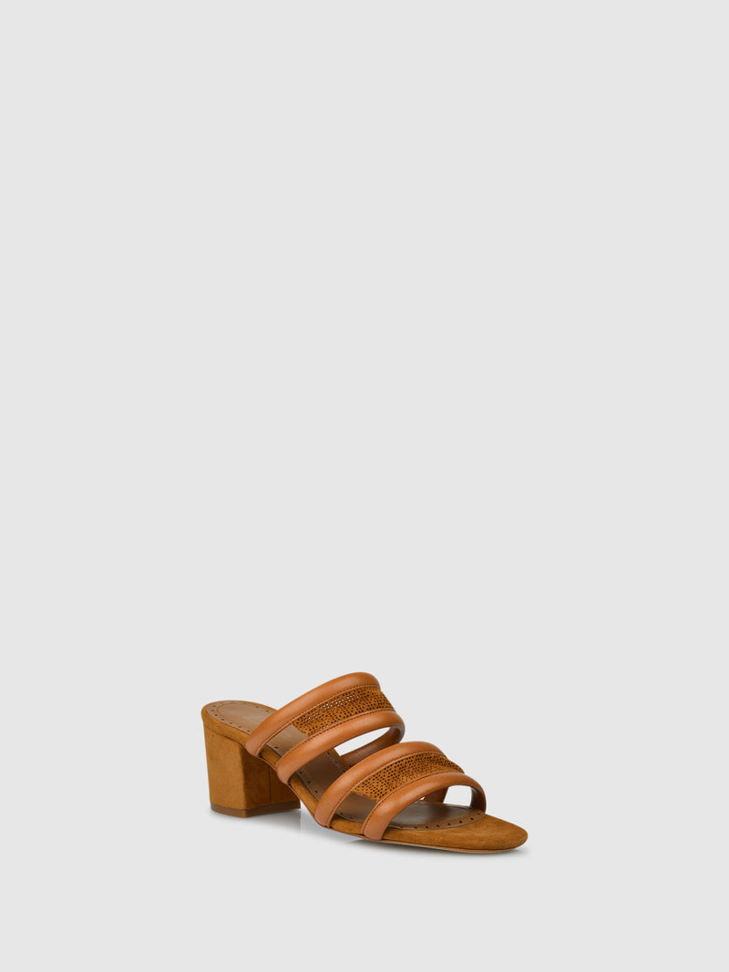 JJ Heitor Chunky Heel Sandals D03L2 Camel