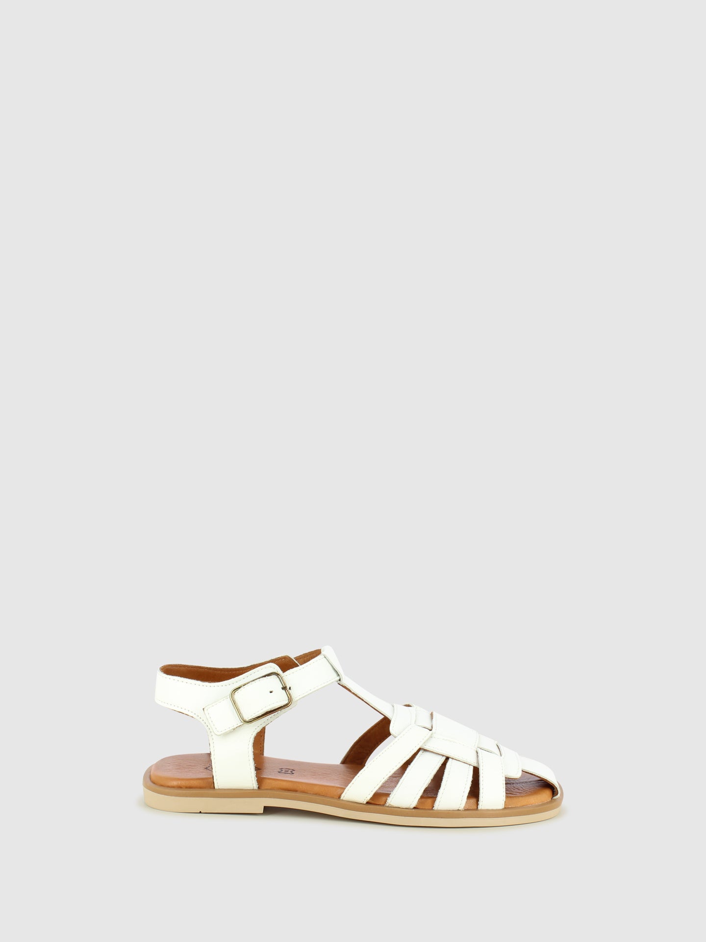 Top3 White Ankle Strap Sandals