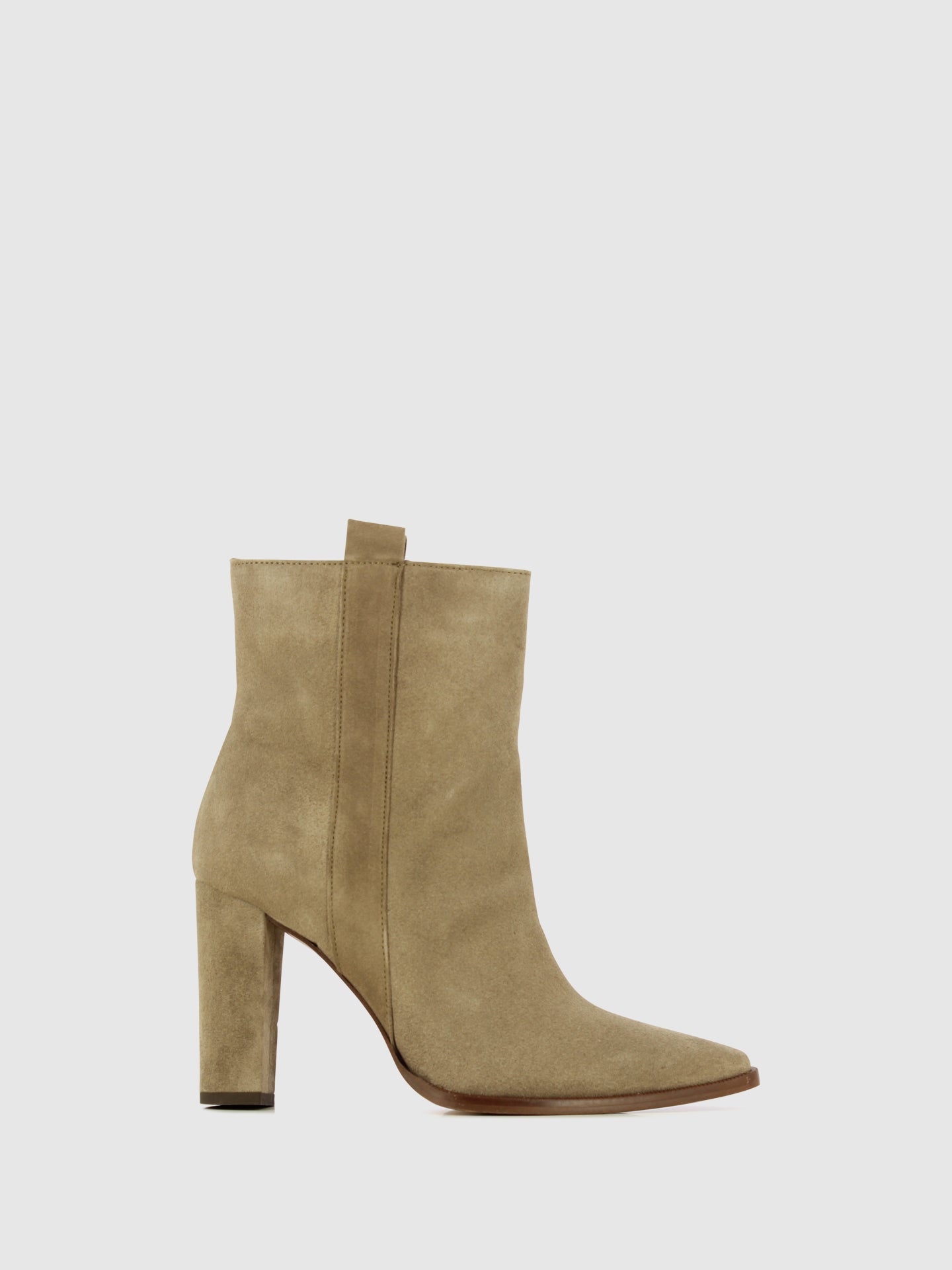 Foreva Taupe Zip Up Ankle Boots