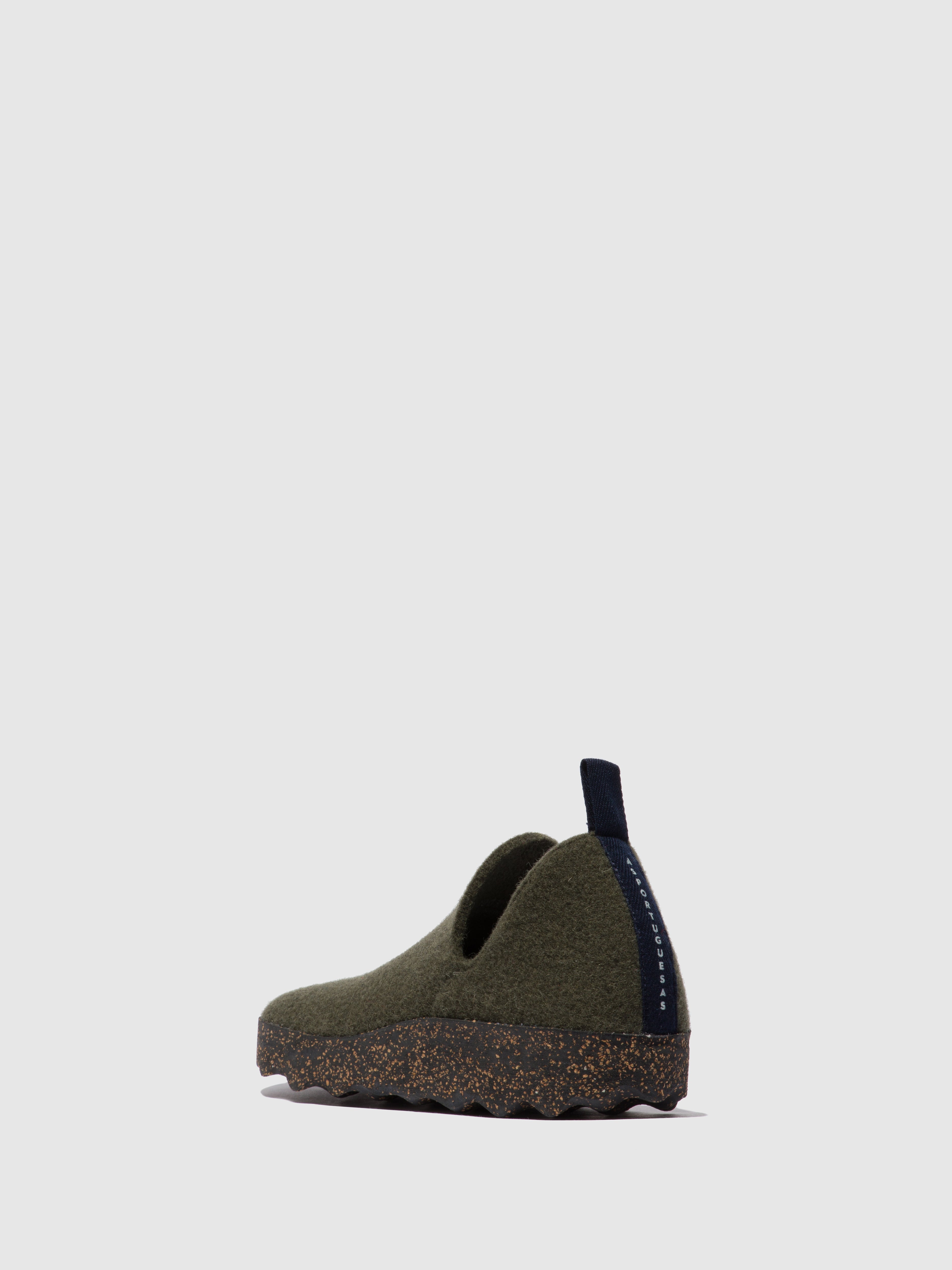 ASPORTUGUESAS Military Green Round Toe Shoes