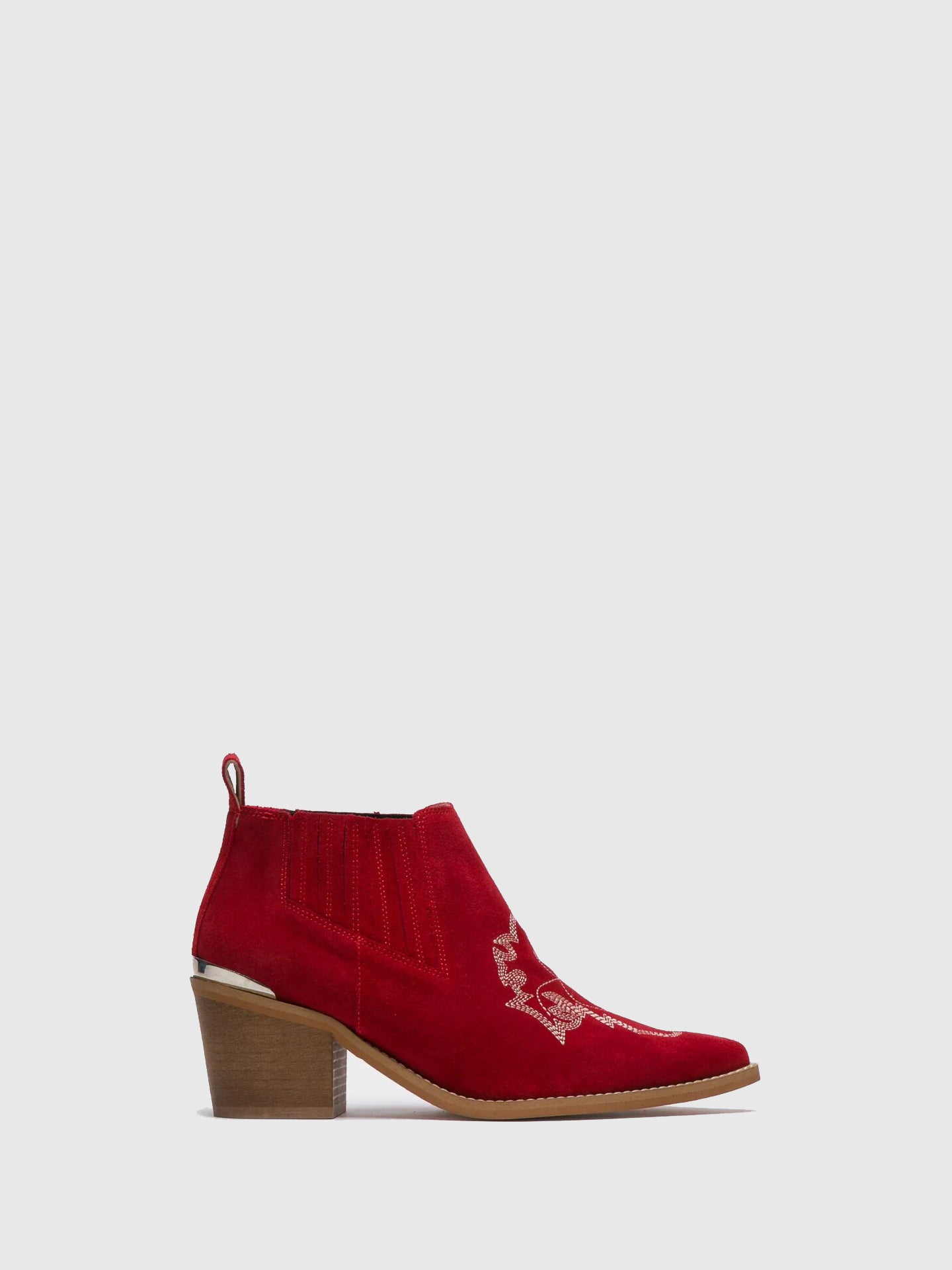 Foreva Red Cowboy Ankle Boots