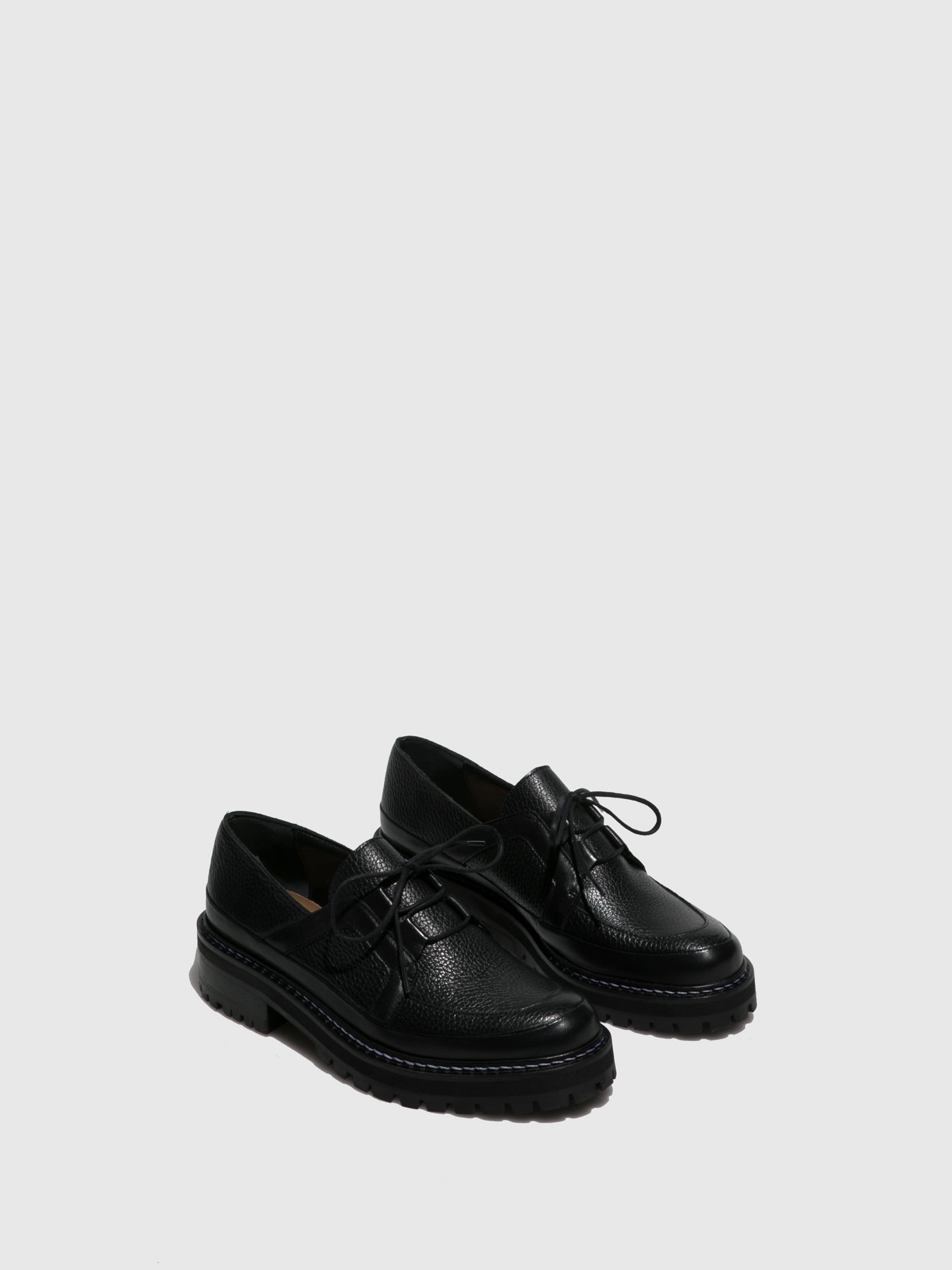 JJ Heitor Black Lace-up Loafers