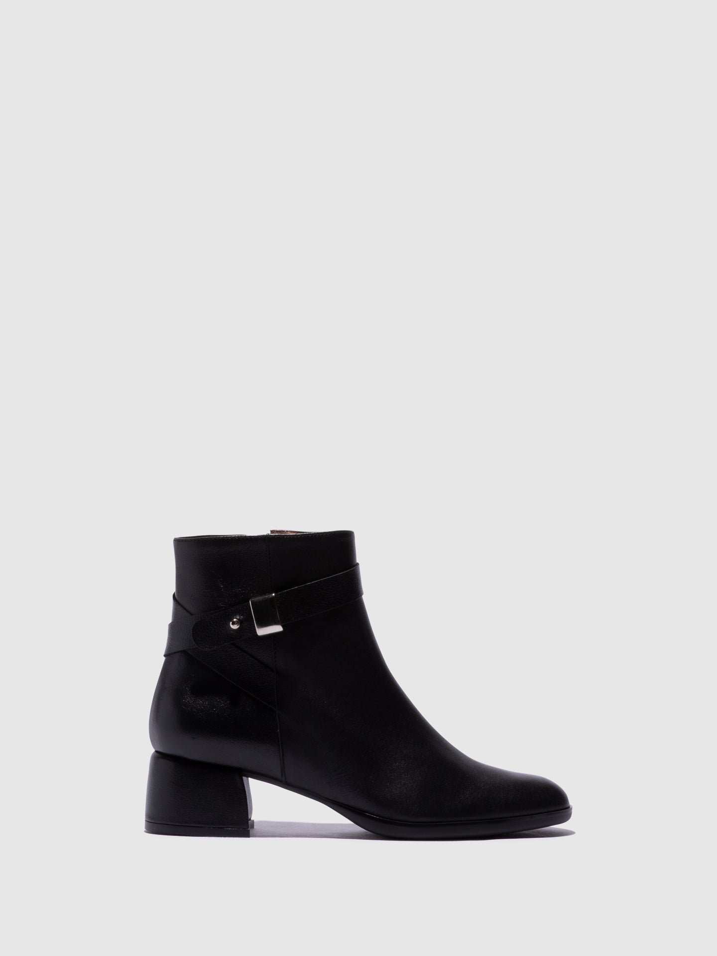 Sofia Costa Black Zip Up Ankle Boots