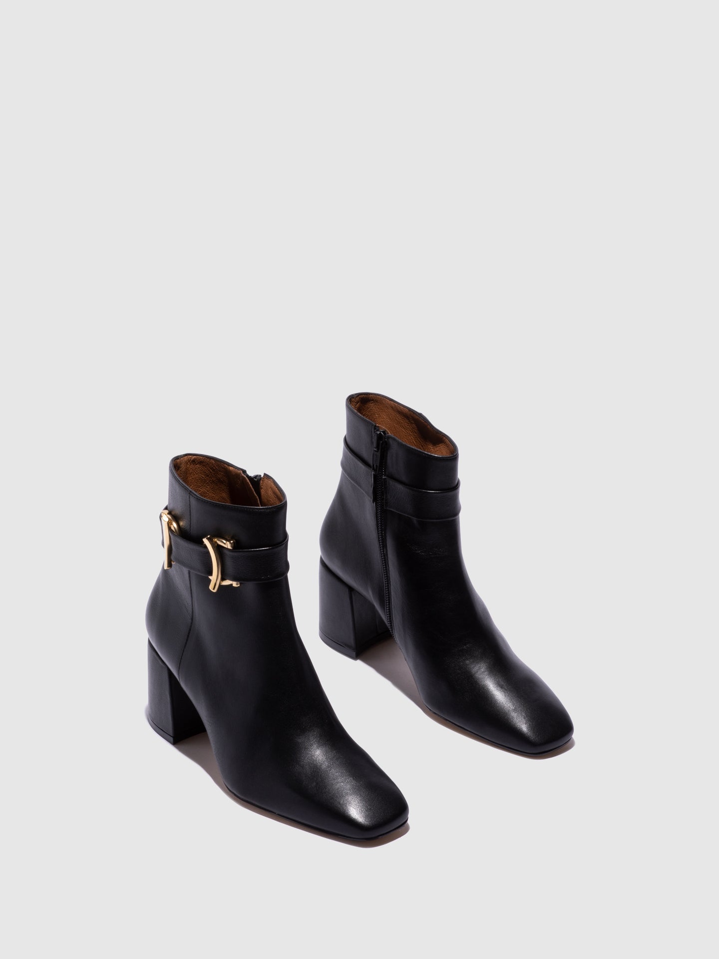 Sofia Costa Black Zip Up Ankle Boots