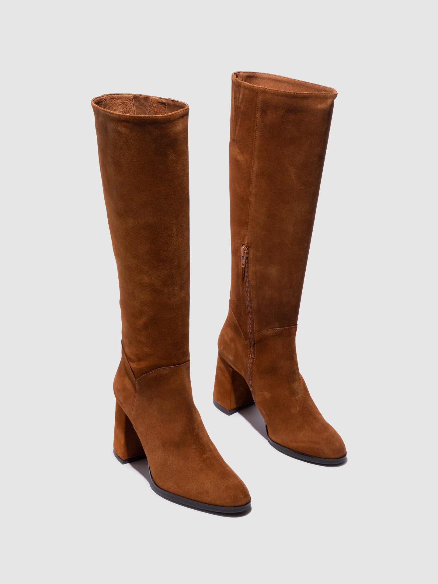 Sofia Costa Camel Zip Up Boots