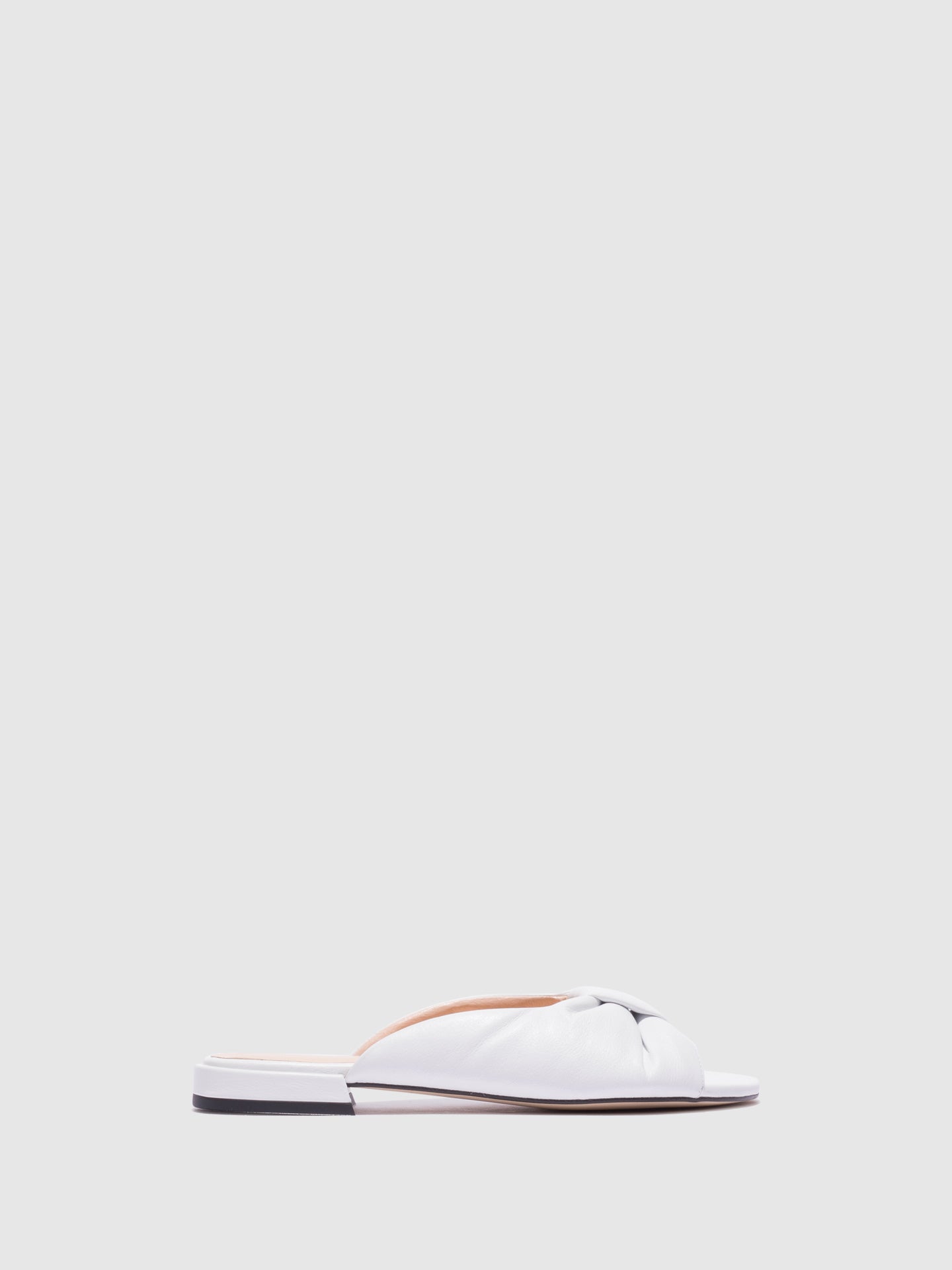 Sofia Costa White Open Toe Mules