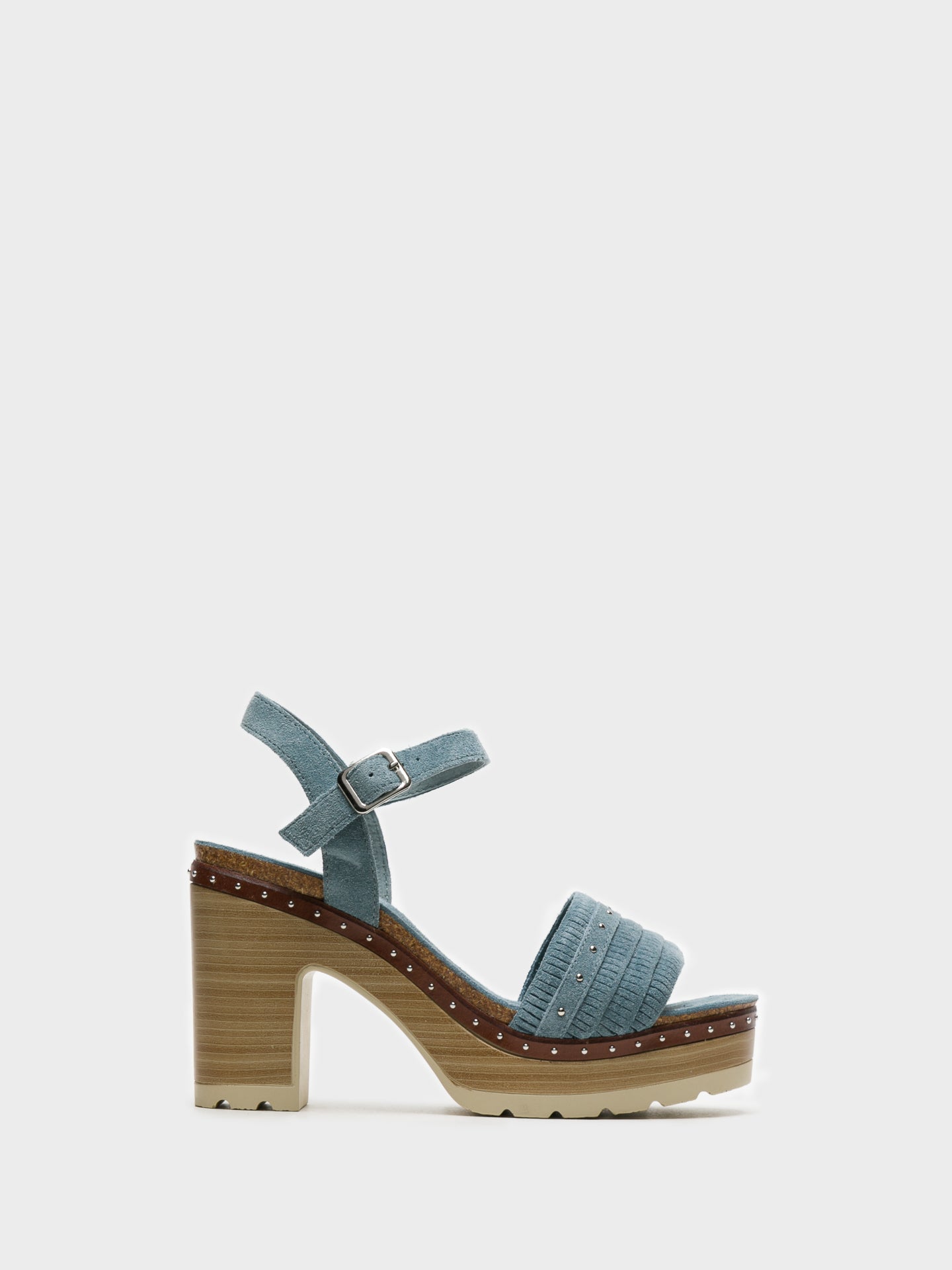 Carmela Blue Chunky Heel Sandals