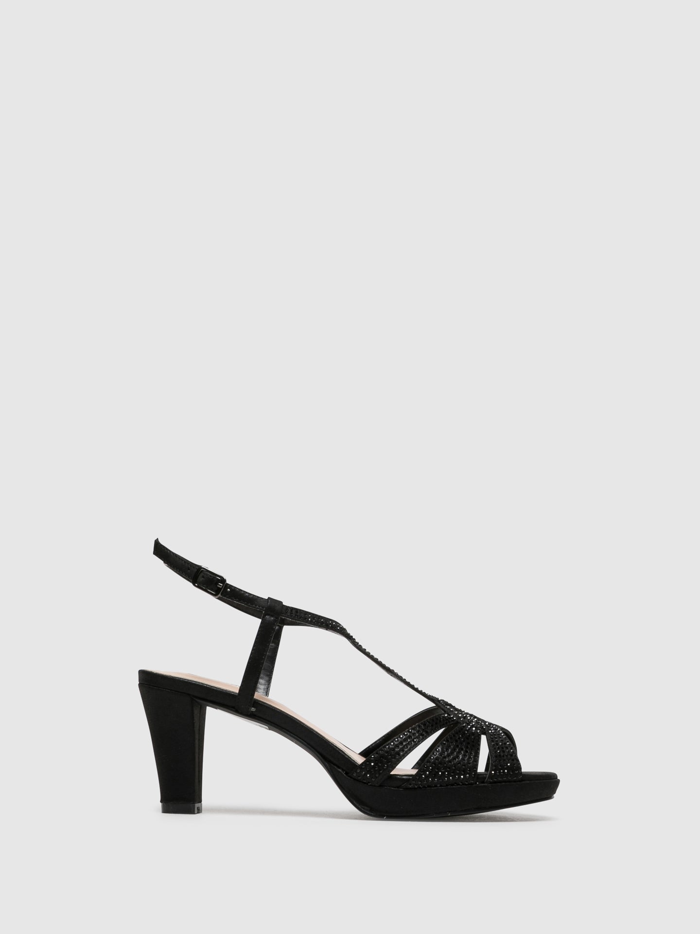 D'Angela Black Buckle Sandals