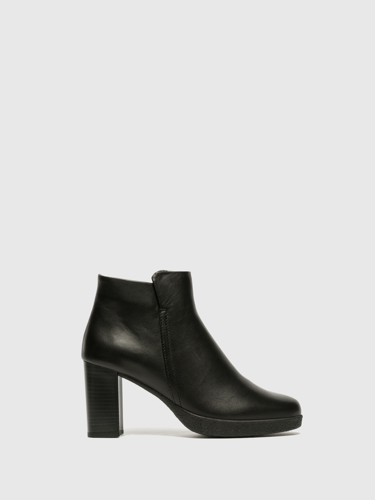 The Flexx Black Zip Up Ankle Boots