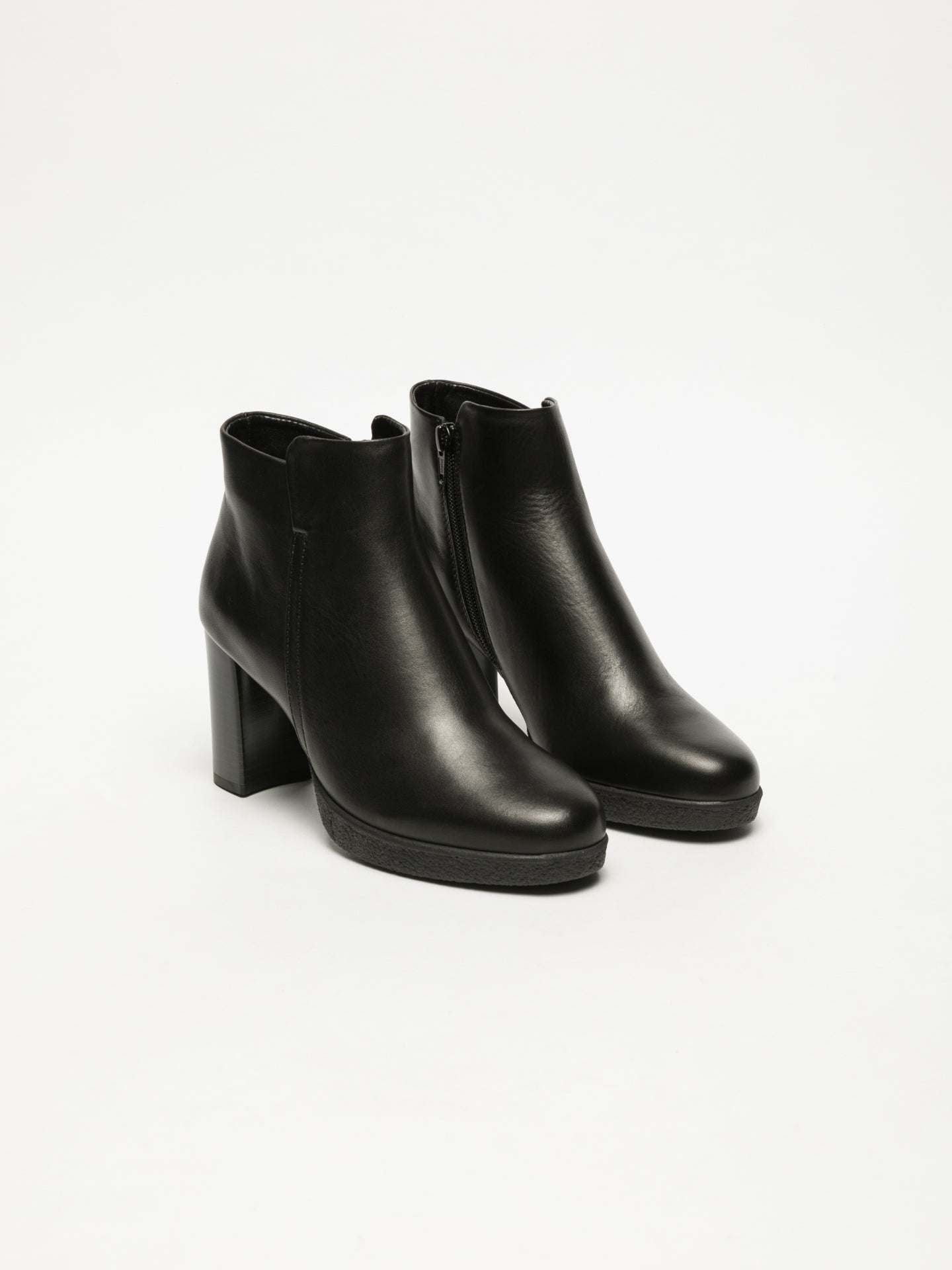 The Flexx Black Zip Up Ankle Boots