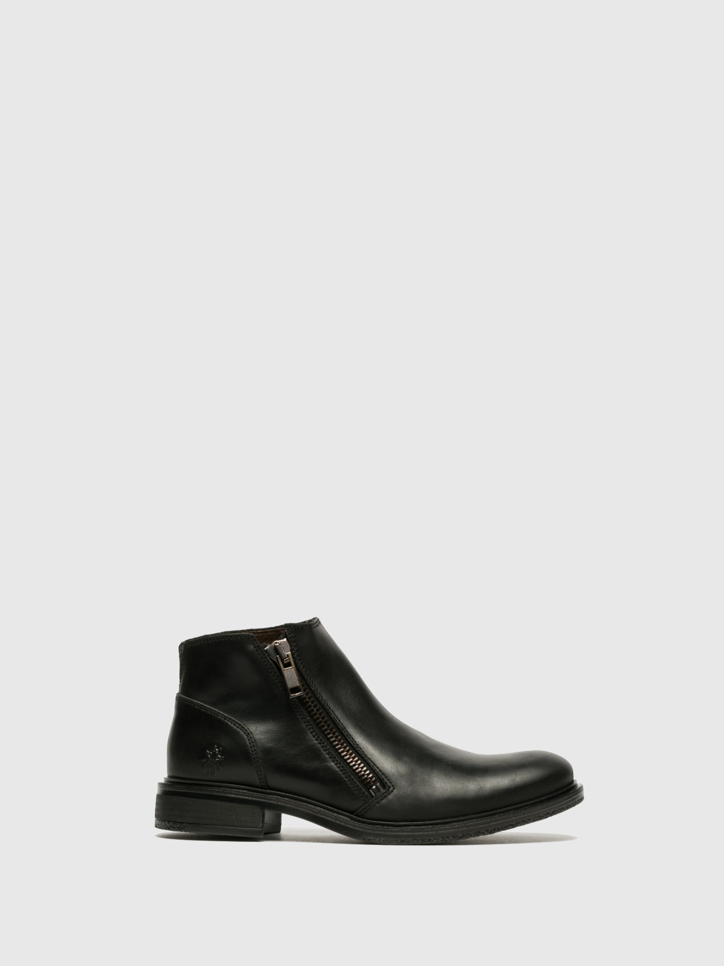 Fly London Black Zip Up Ankle Boots