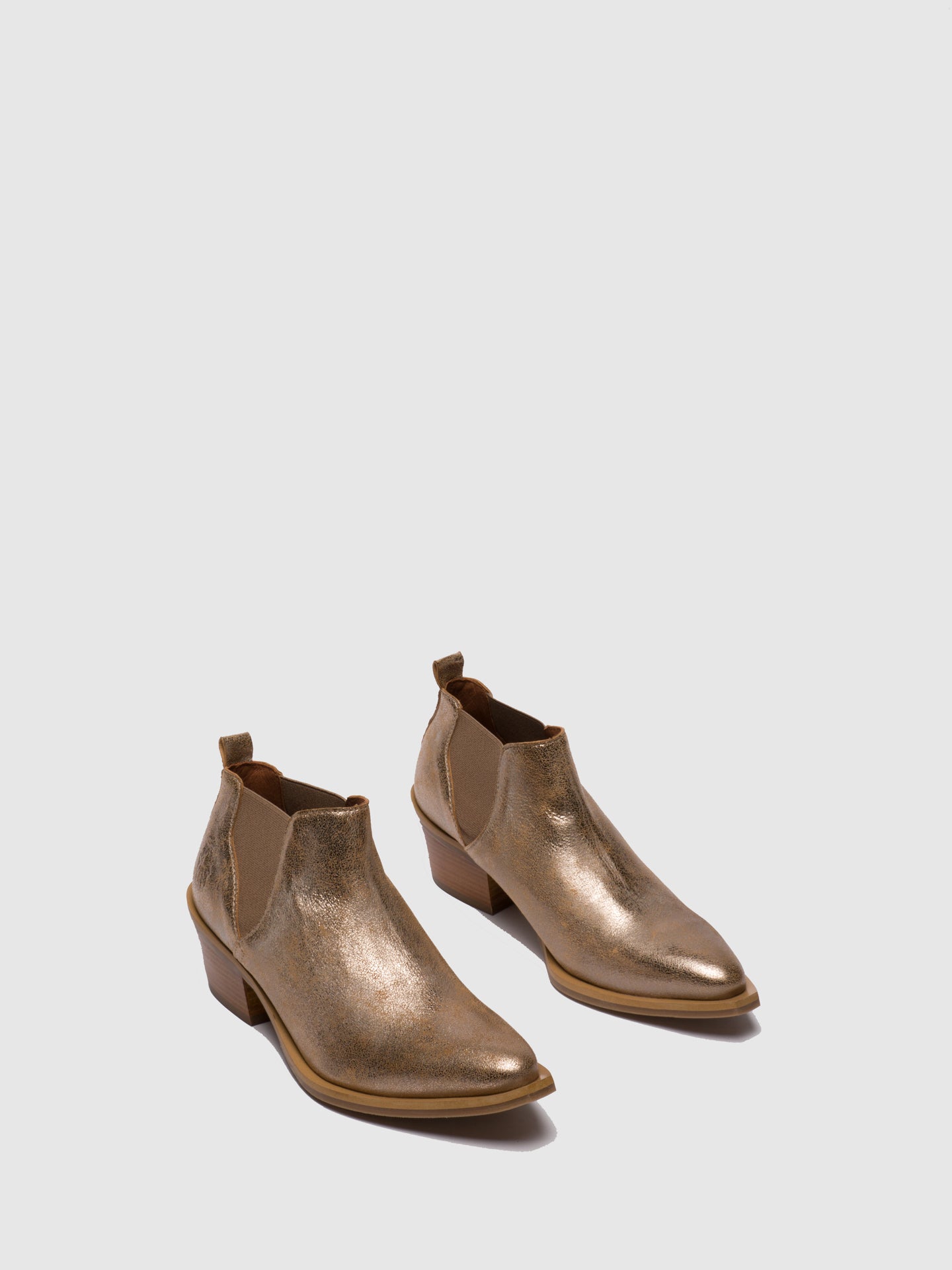 Fly London Gold Chelsea Ankle Boots