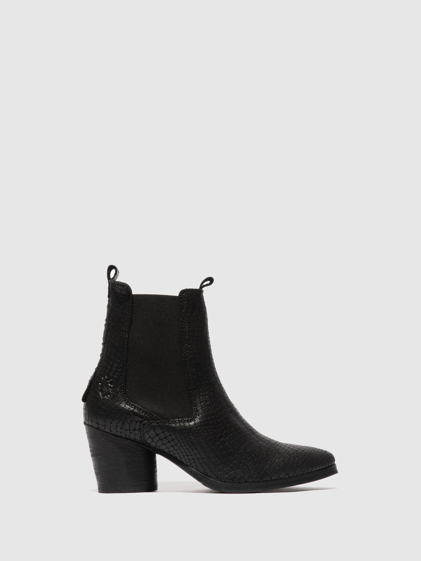 Fly London Chelsea Ankle Boots ADEN824FLY CROCO BLACK