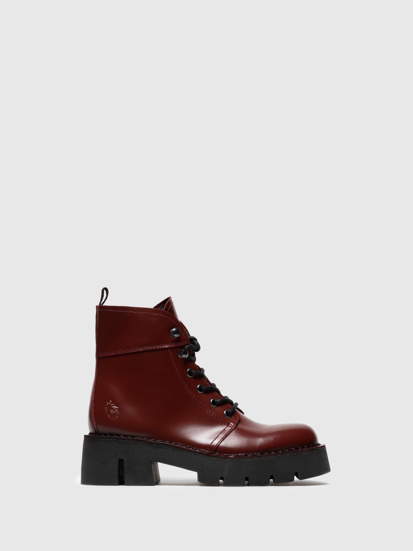 Fly London Red Lace-up Ankle Boots