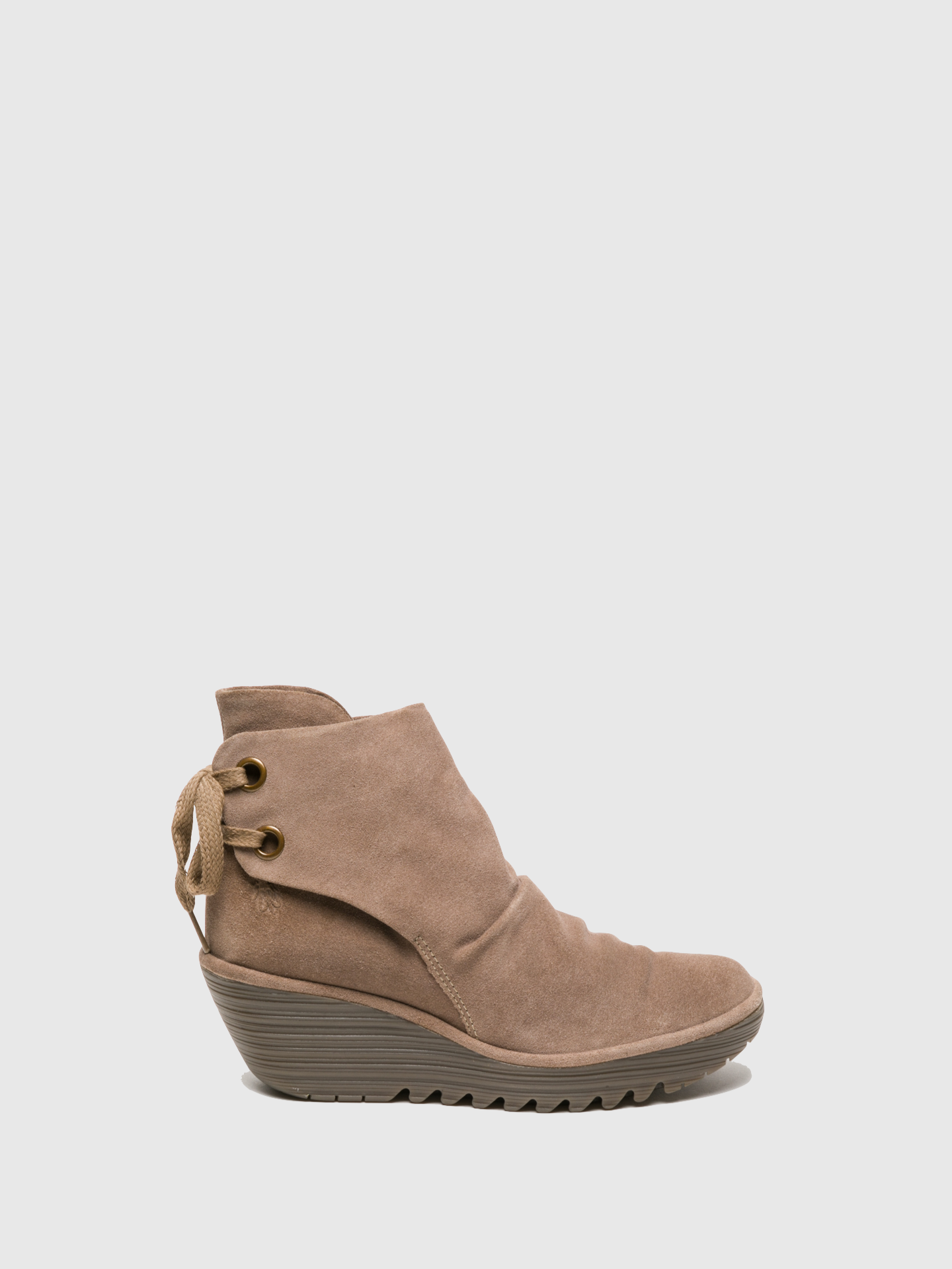 Fly London Tan Wedge Ankle Boots