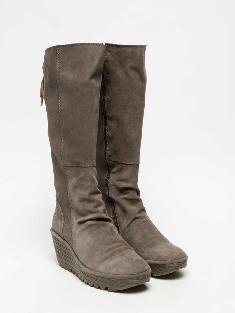 Fly London LightGray Knee-High Boots