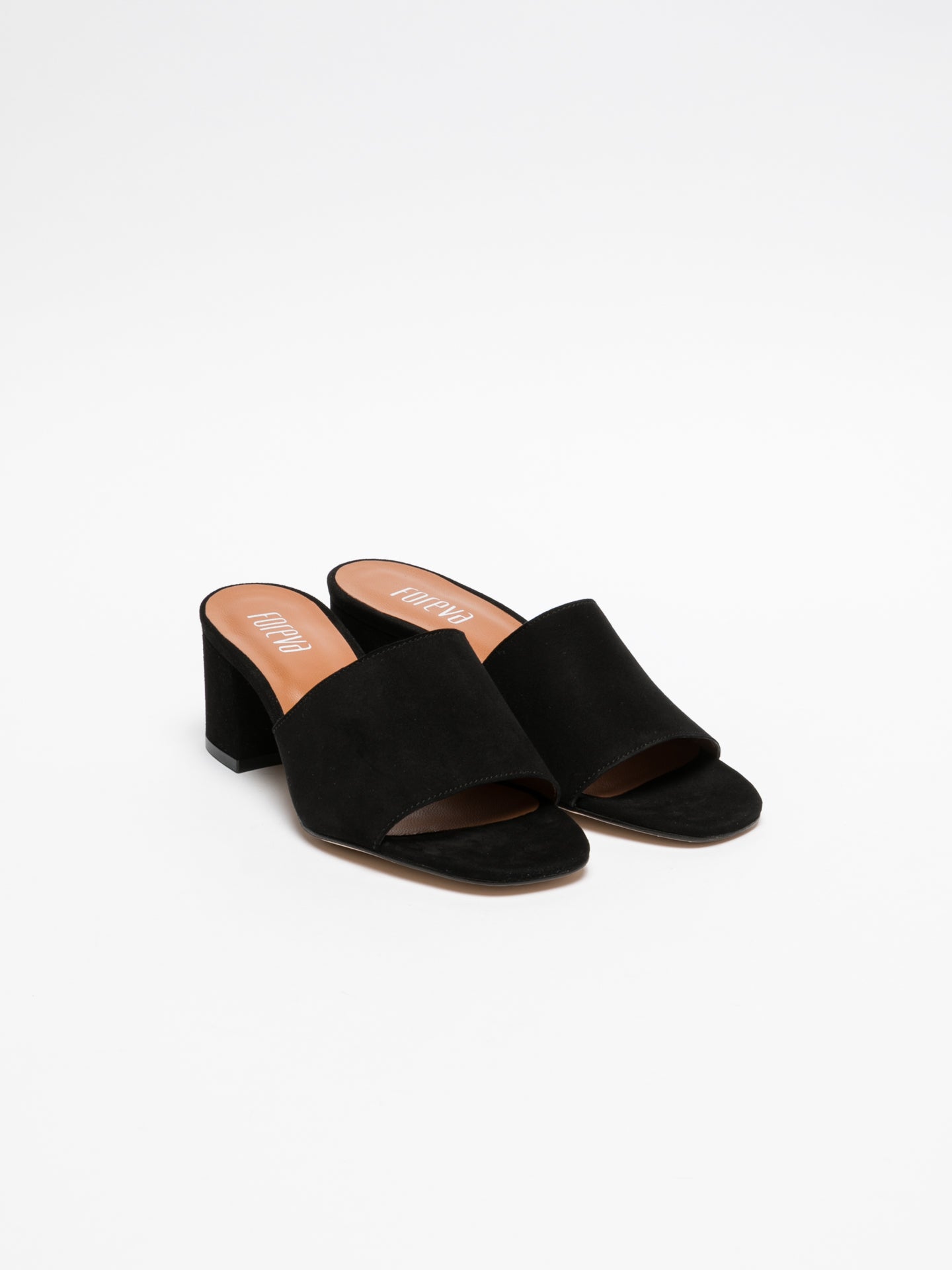 Foreva Black Open Toe Mules