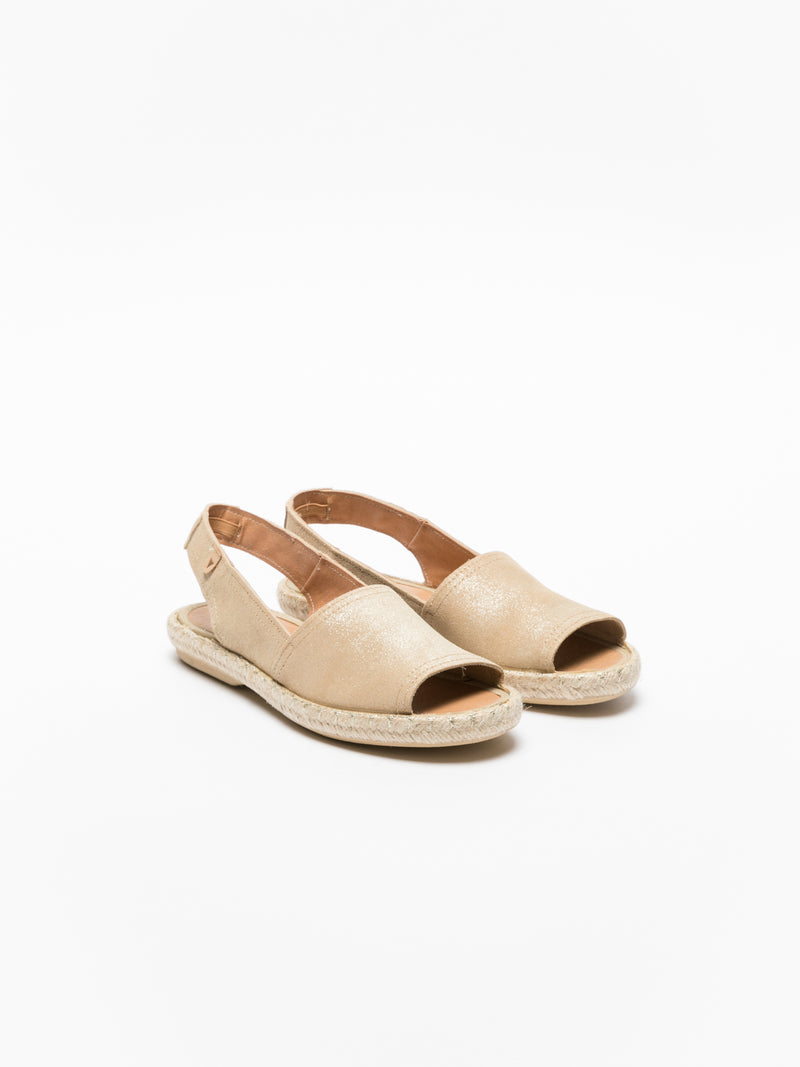 Foreva Gold Sling-Back Espadrilles