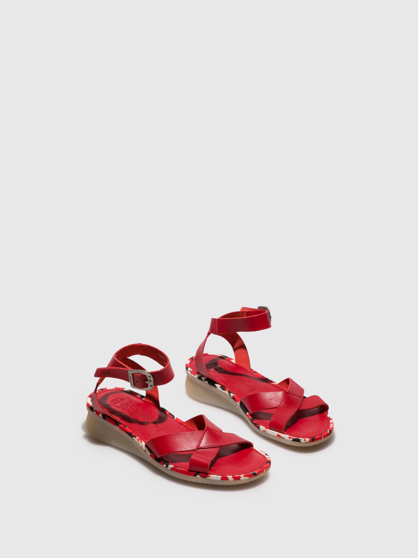 Fly London Ankle Strap Sandals CENI570FLY Firebrick