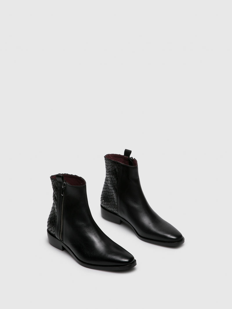 Foreva Black Zip Up Ankle Boots