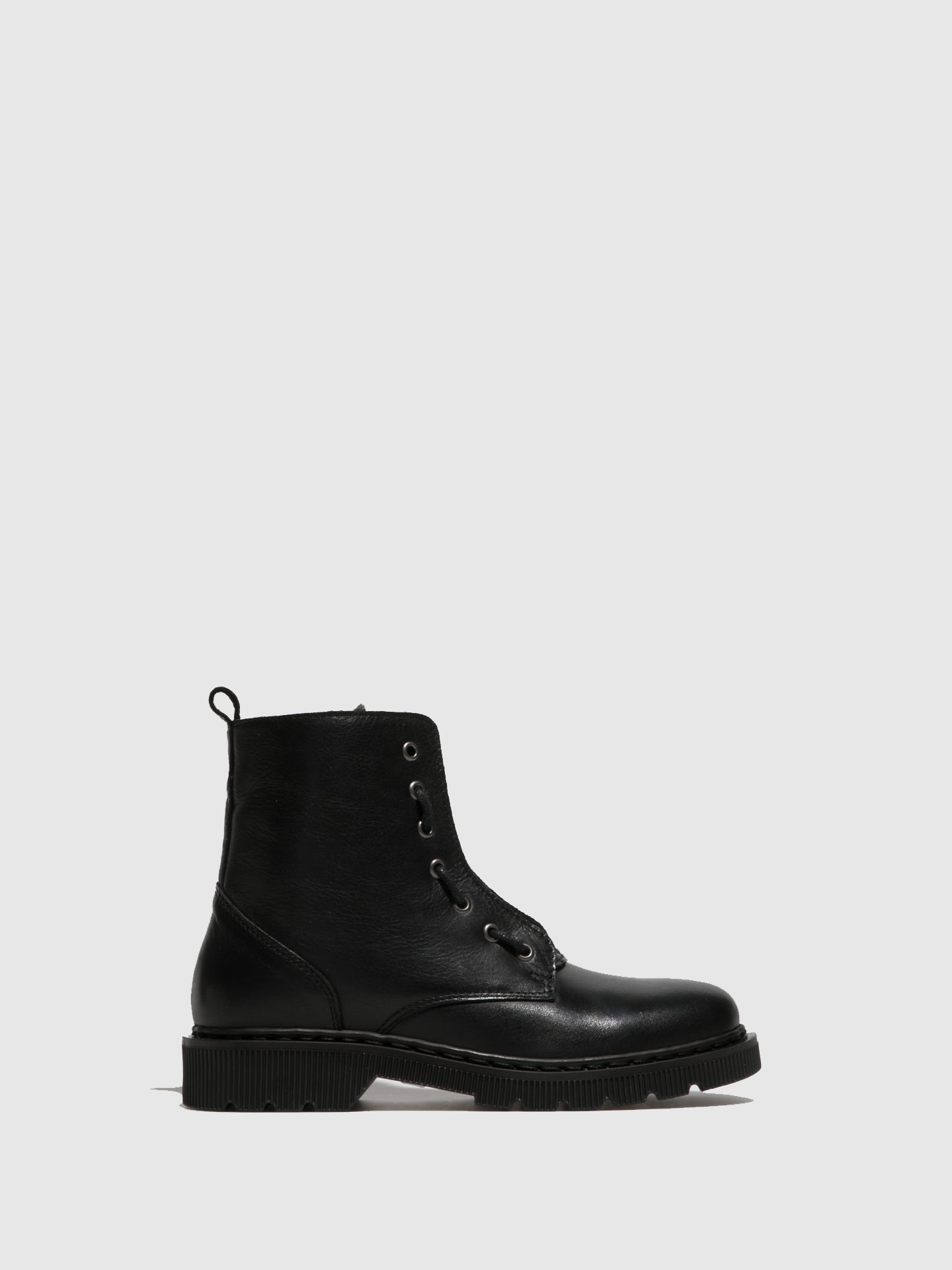 Foreva Black Zip Up Ankle Boots