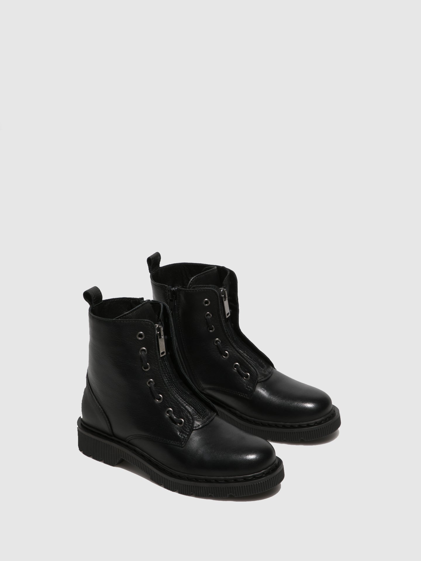 Foreva Black Zip Up Ankle Boots