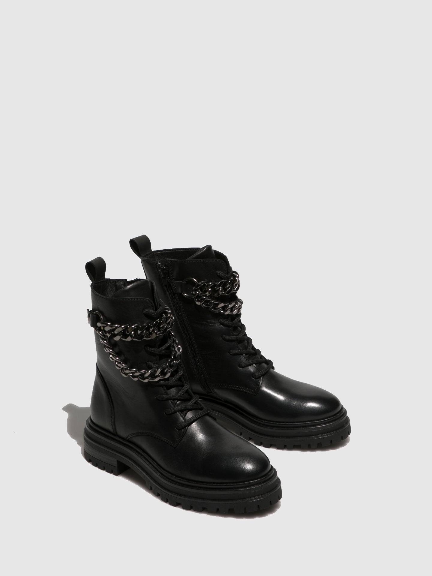 Foreva Black Lace-up Ankle Boots