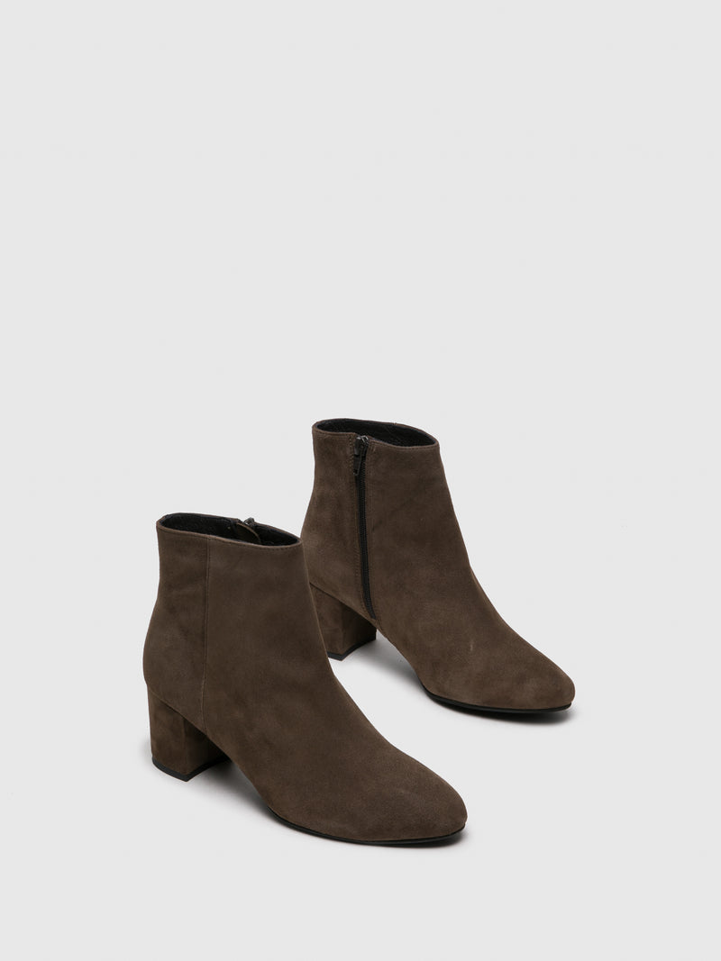 Foreva Wheat Zip Up Ankle Boots