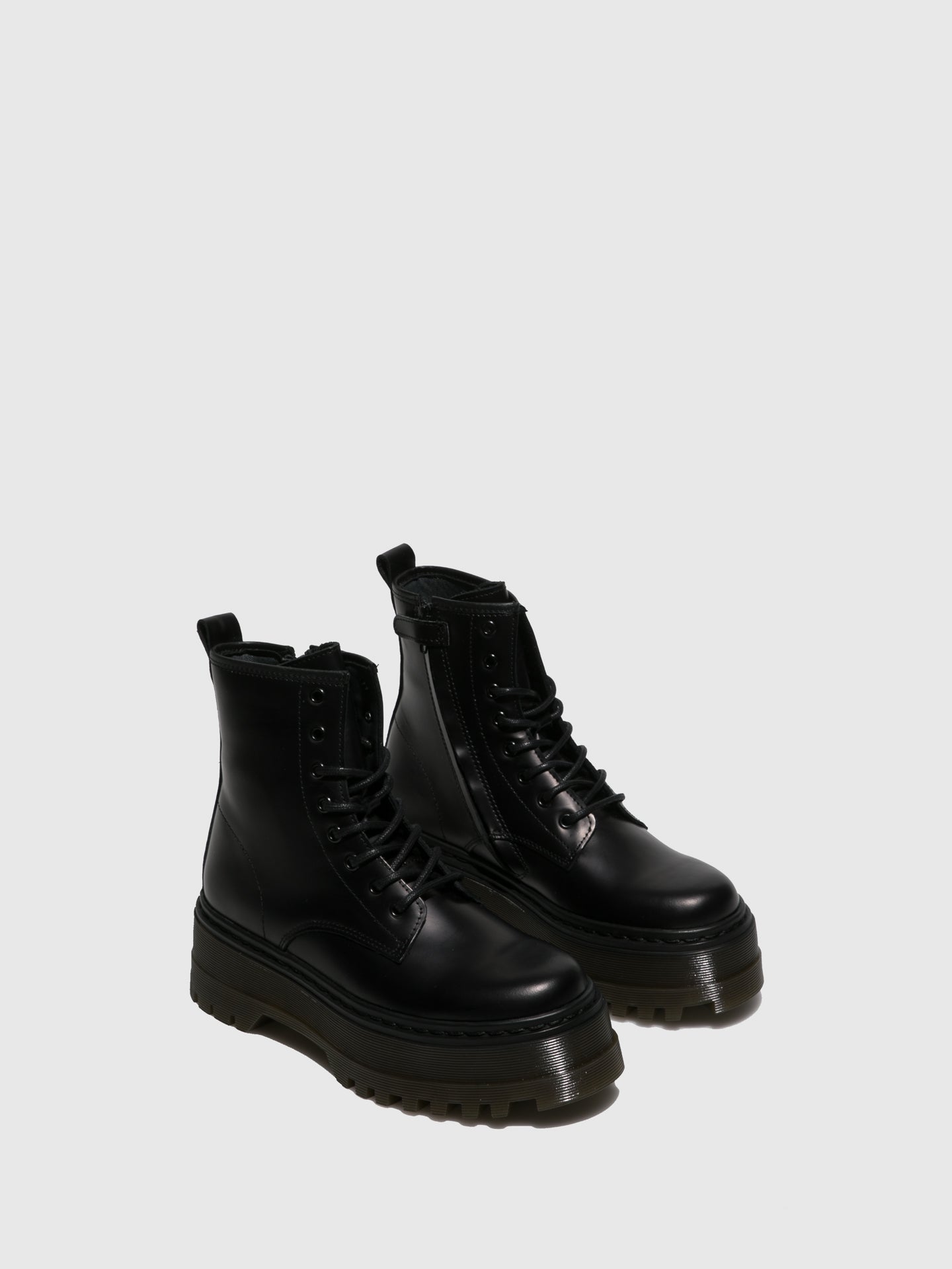 Fungi Black Lace-up Boots