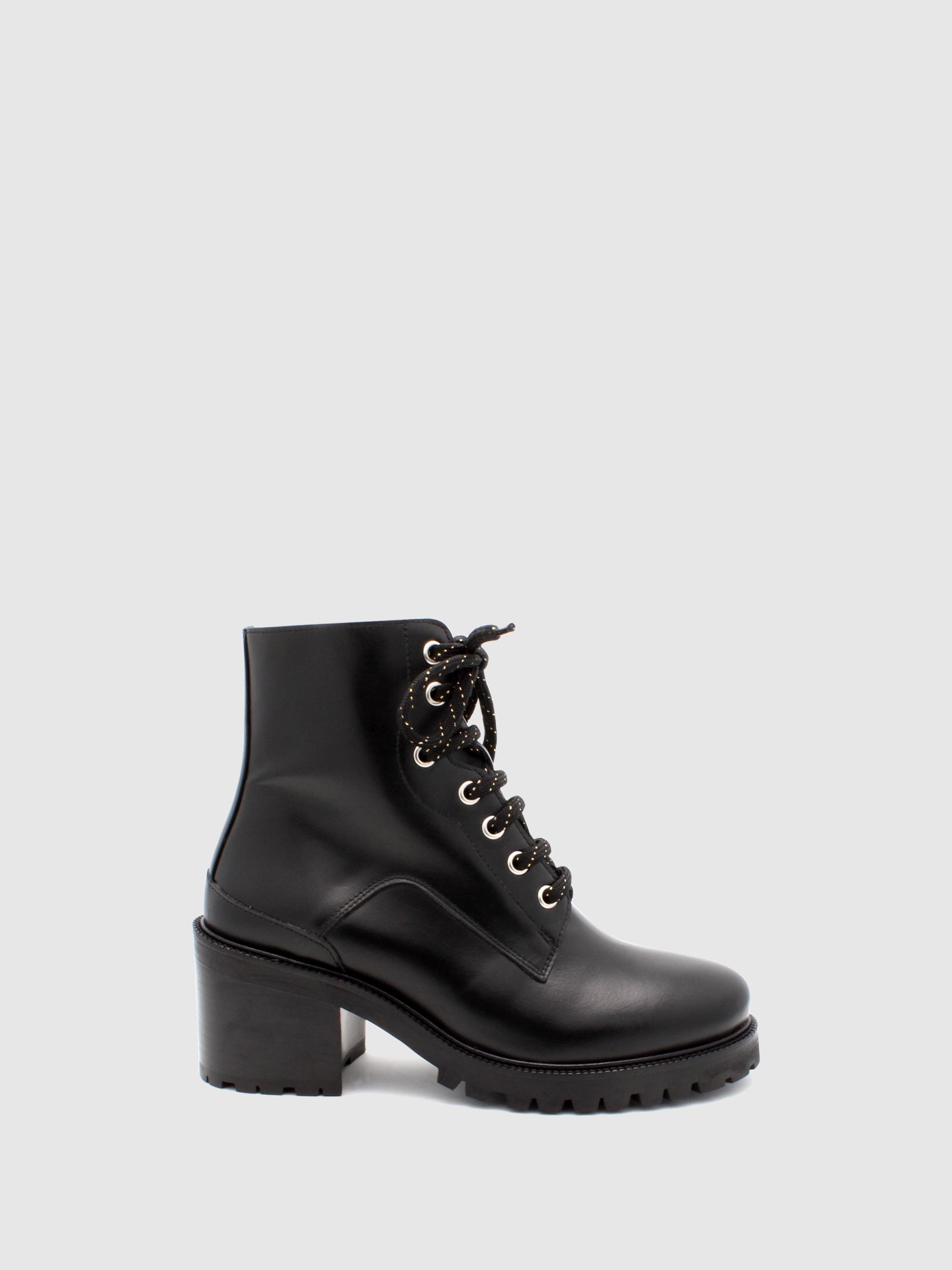 JJ Heitor Black Lace-up Ankle Boots