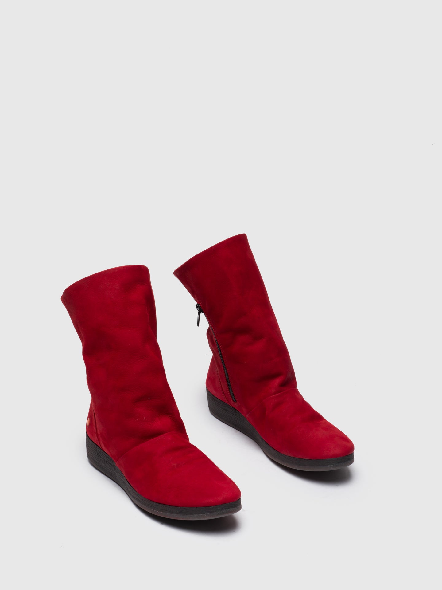 Softinos Red Wedge Ankle Boots