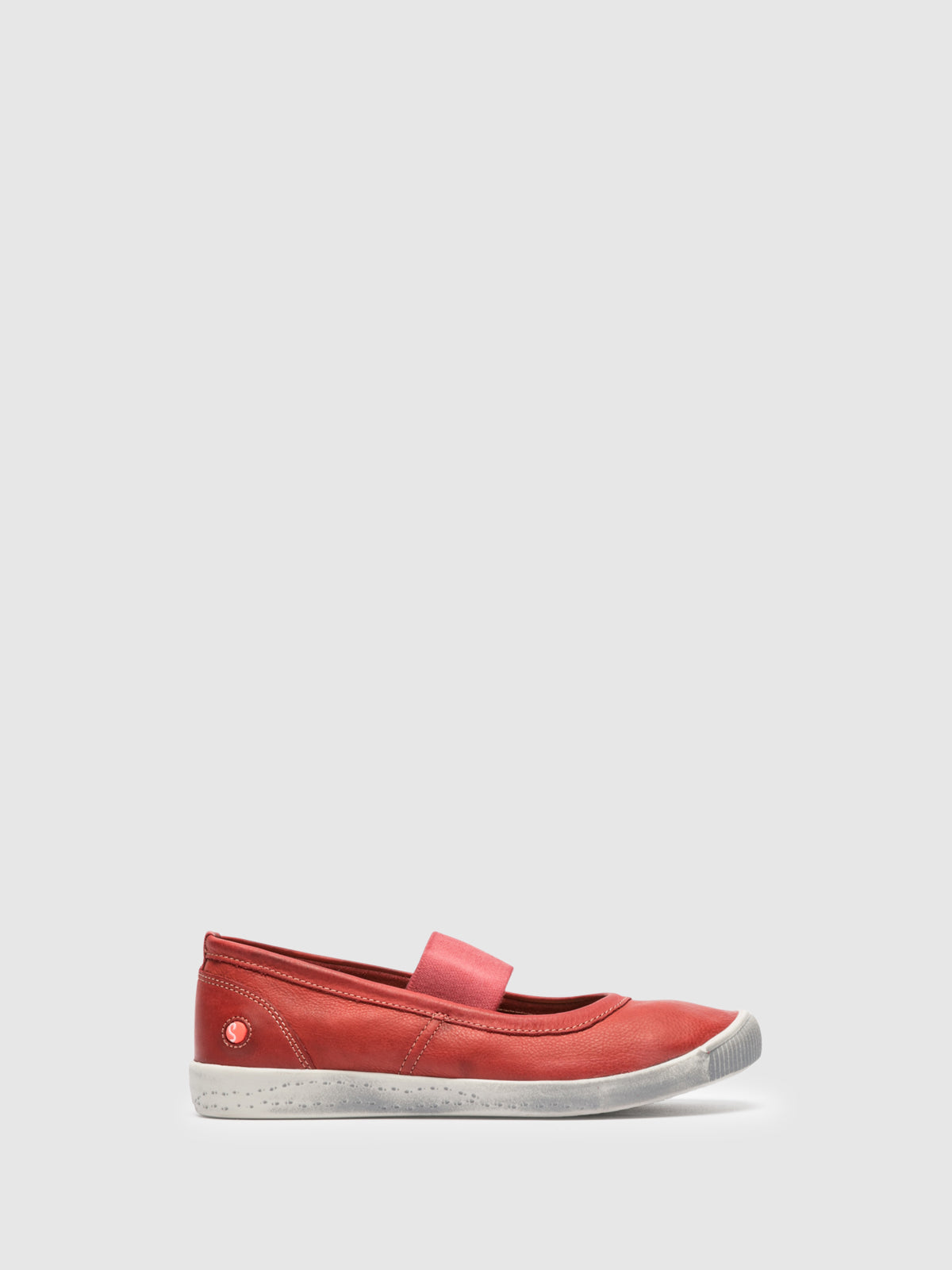 Softinos Red Elasticated Ballerinas