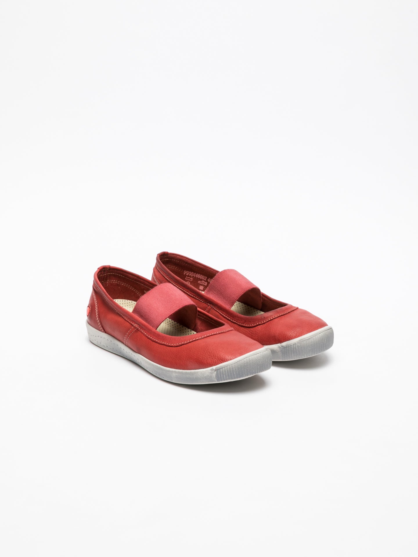 Softinos Red Elasticated Ballerinas