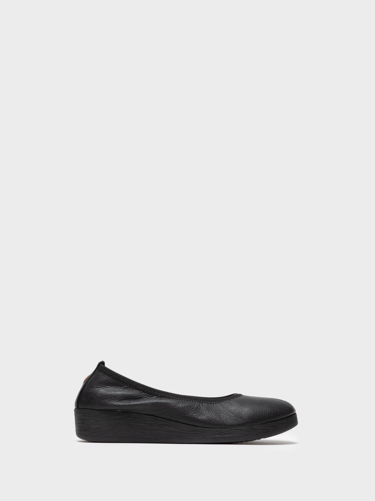 Softinos Black Elasticated Ballerinas