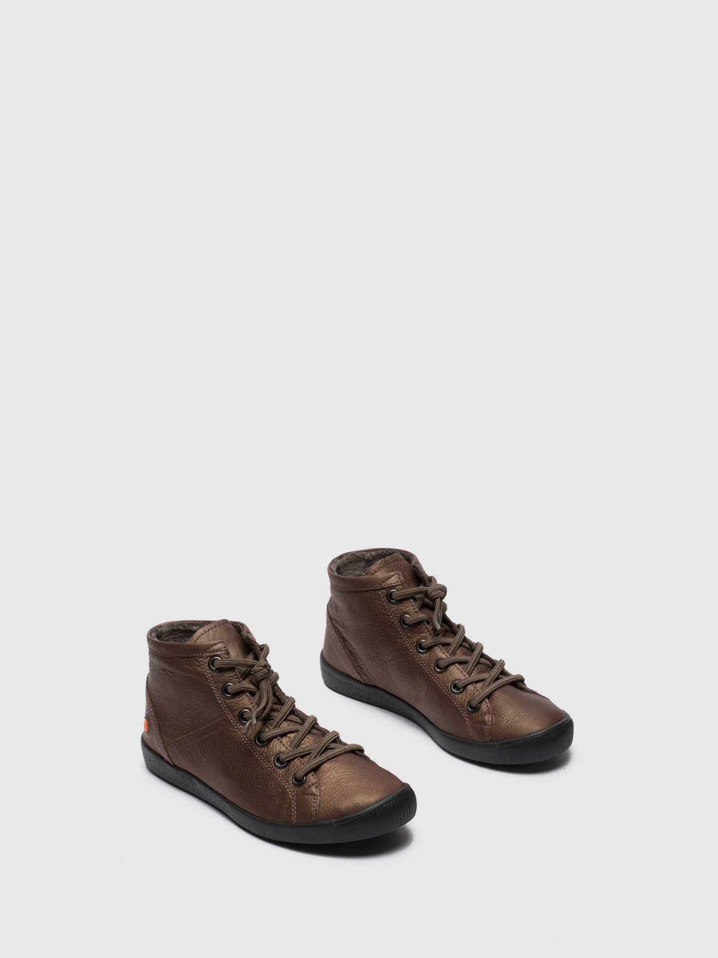 Softinos Brown Hi-Top Trainers