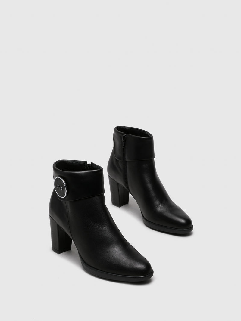 The Flexx Black Zip Up Ankle Boots