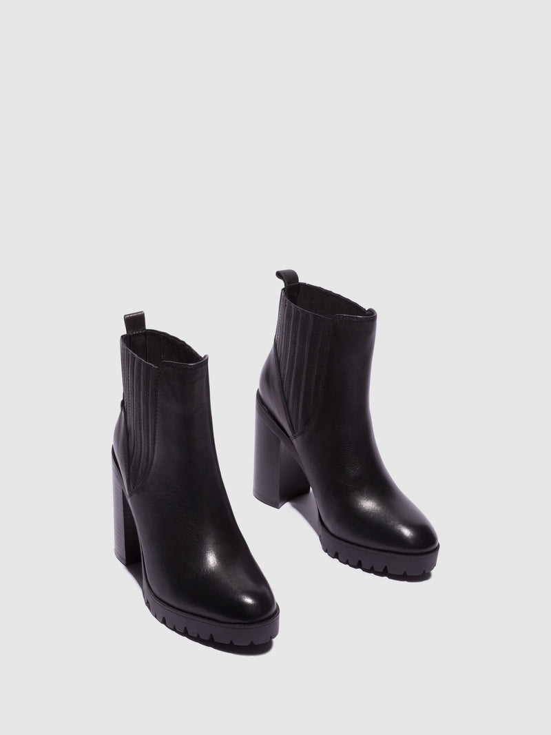 Top3 Black Elasticated Ankle Boots